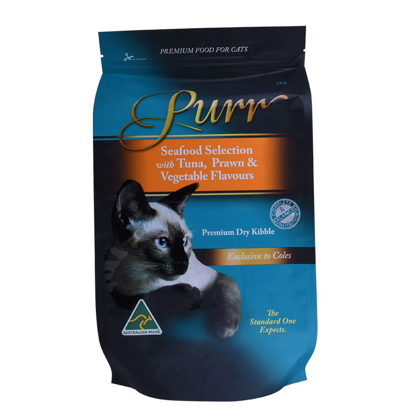 side gusset pet food bag Katzenfuttertasche mit Reißverschluss