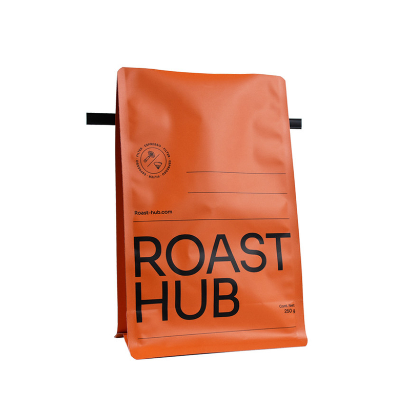 Custom Flat Bottom Folienpapier nachhaltige Lebensmittelbeutel Kaffeetaschen mit Logo