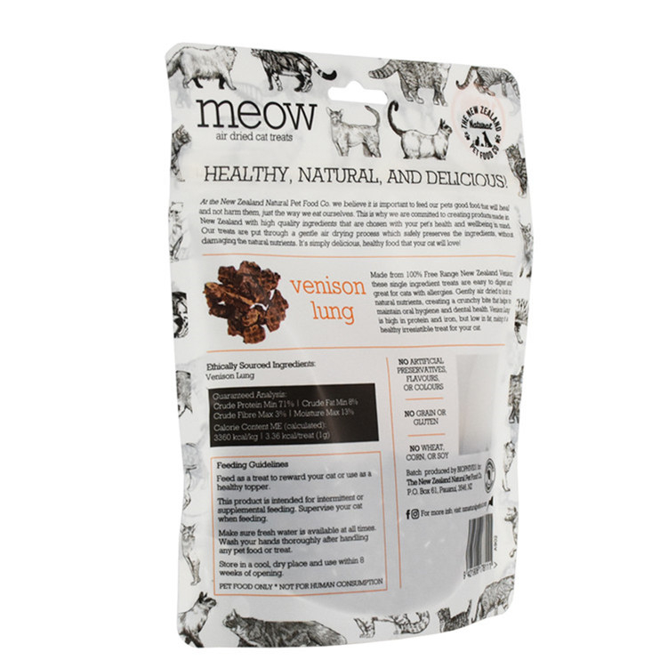 Maisstärke-Basis Materialien Stand-up Cat Food Reißverschlussbeutel mit Euro-Loch