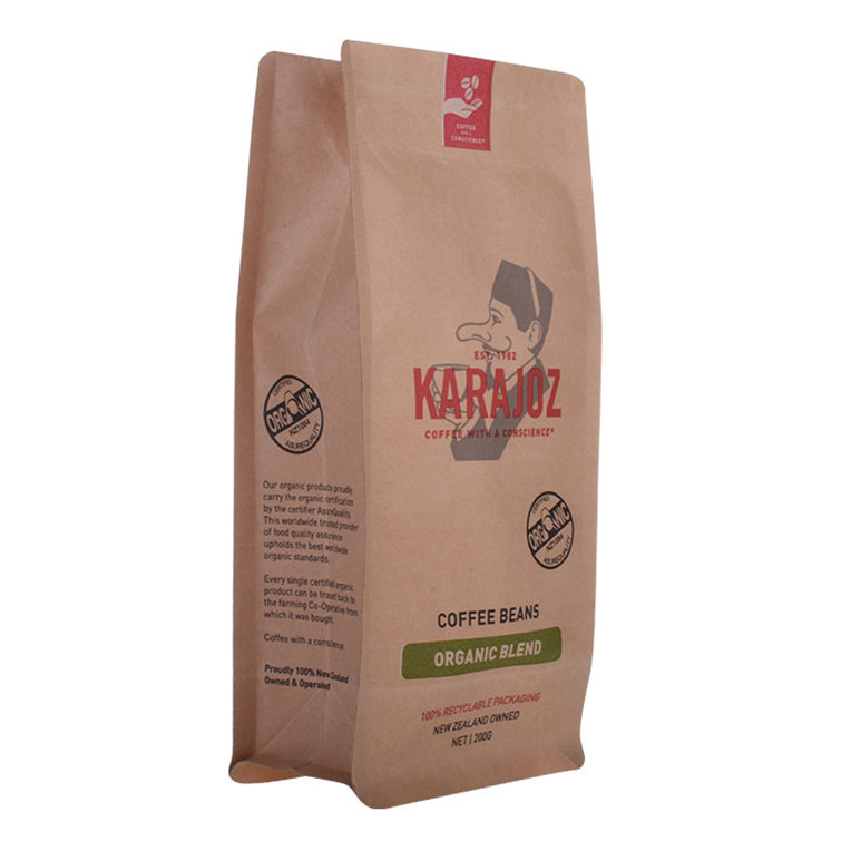 Präge reservele laminierte Aluminiumfolie Quadratische Bottom Kaffee Handwerkspapiertüte