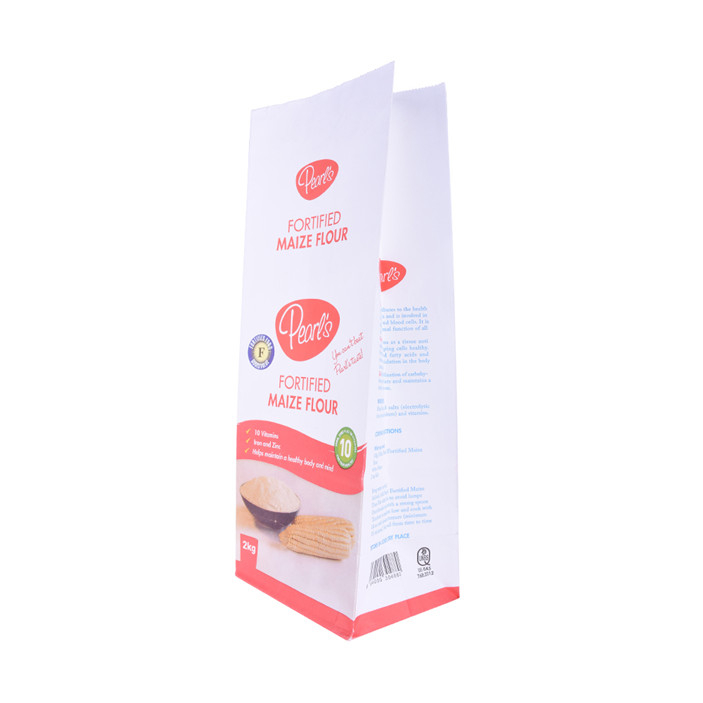 Flachbodenbeutel Druck auf Papier Öko -Lebensmittelverpackung Mehlbeutel mit individueller Größe