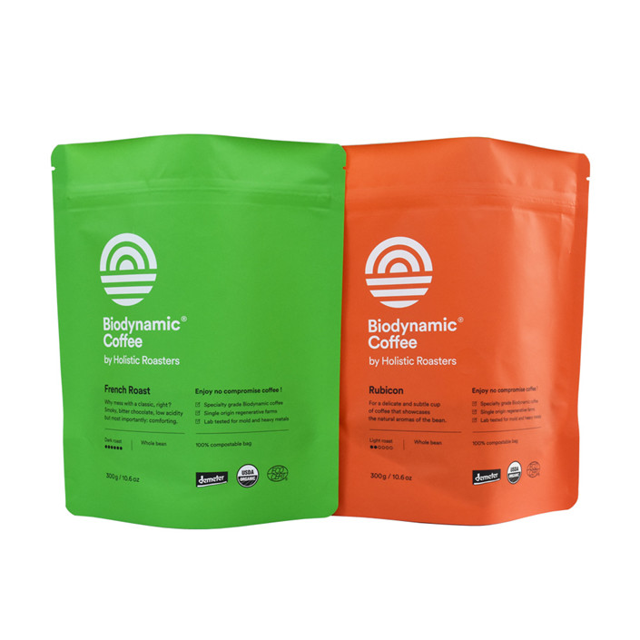 Benutzerdefinierte stehende Bioplastik für Lebensmittelverpackungen, die biologisch abgebautes Kaffeebeutel mit Ventil