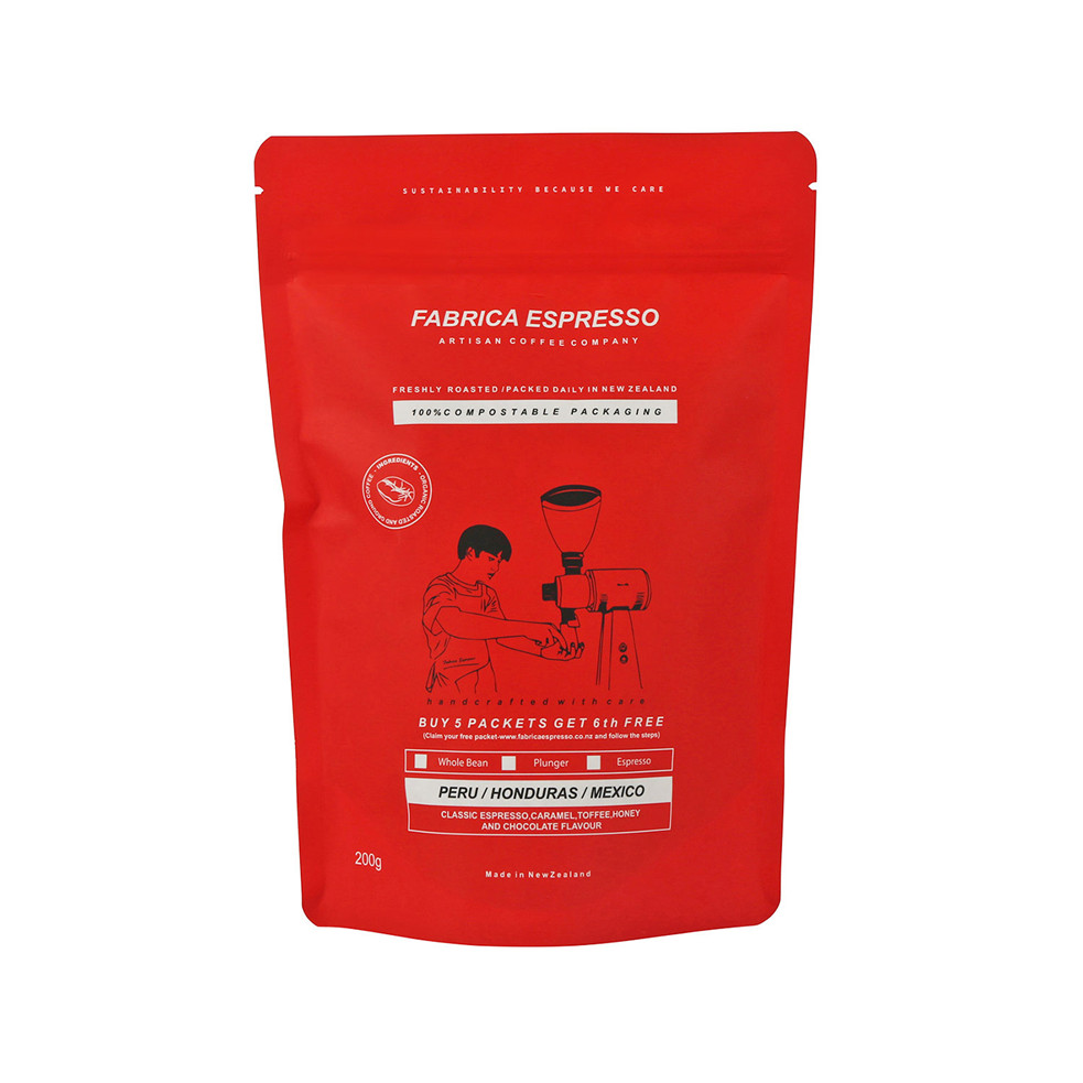 Umweltfreundliche Kaffeebeutel-Verpackung mit personalisiertem Logo mit glänzender Oberfläche