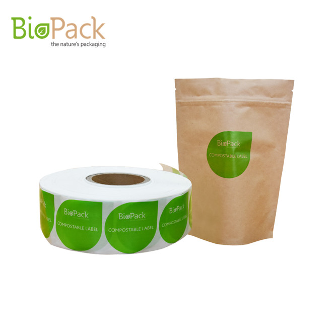  Customized Cellophan Aufkleber Kompostierbares Etikett Ökofreundliche Paste auf dem Schmerzbeutel