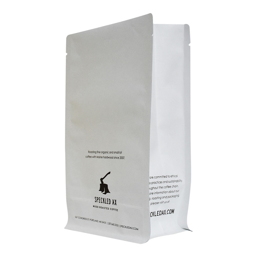 Großhandel 12 Unzen Kraftpapier Kaffeetaschen quadratischer Boden mit Ventil und Reißverschluss