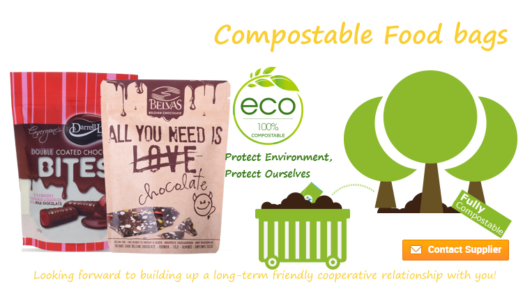 Biologisch abbaubare S&uuml;&szlig;igkeiten Schokoladenverpackung Taschen Gro&szlig;handel Lieferungen in China