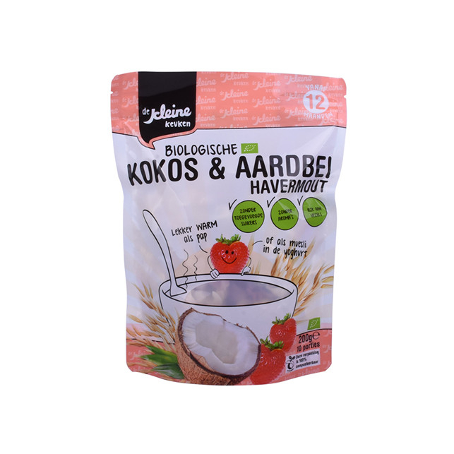 Nachhaltige grüne Verpackung für Haferflocken -Getreide -Tasche