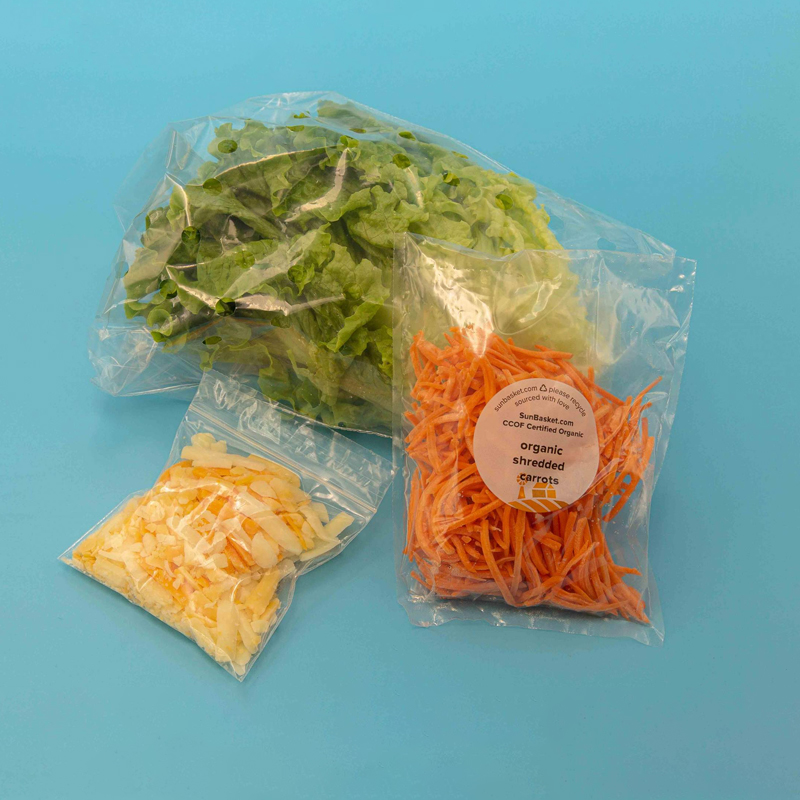 Benutzerdefinierte Logo -Druck PBS Voll kompostierbare klare Film Gemüse Verpackungstaschen
