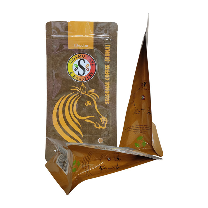 Wholesales Custom Recycling -Kaffeeverpackung Reißverpackungstaschen