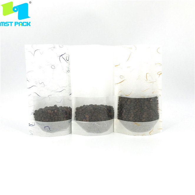 Reispapier kompostierbarer Beutel mit Fenster für Snack Essen