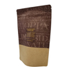 Zipper Matte schwarzer Zip Kaffee weiße Kraftpapiertaschen für Kaffeeverpackung