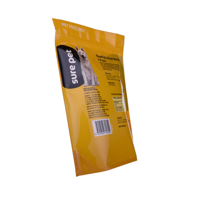 Recycelbares Rip Reißverschluss kleiner wiederverschließbarer Polybeutel Hundkekuit Verpackung Hundefuttertasche