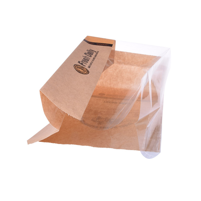 FSC -zertifiziertes benutzerdefiniertes Logo -Papiertüte mit klarem Fenster zum Packen von Brot