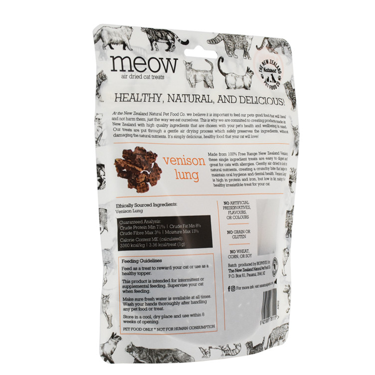Hot Sale Custom bedruckt 100% biologisch abbaubar NK/PBS Cat Food Reißverschlussbeutel
