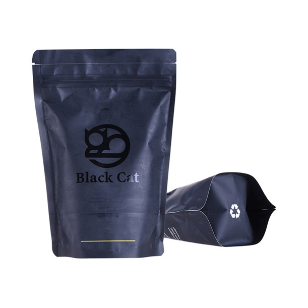 Benutzerdefinierte Produktion mattes schwarz laminiertes Material gedrucktem Stand Up Folienbeutel
