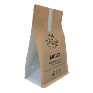 Hochbarer 340 g Kaffee nachhaltige benutzerdefinierte Verpackung mit Ventil auf dem quadratischen Boden