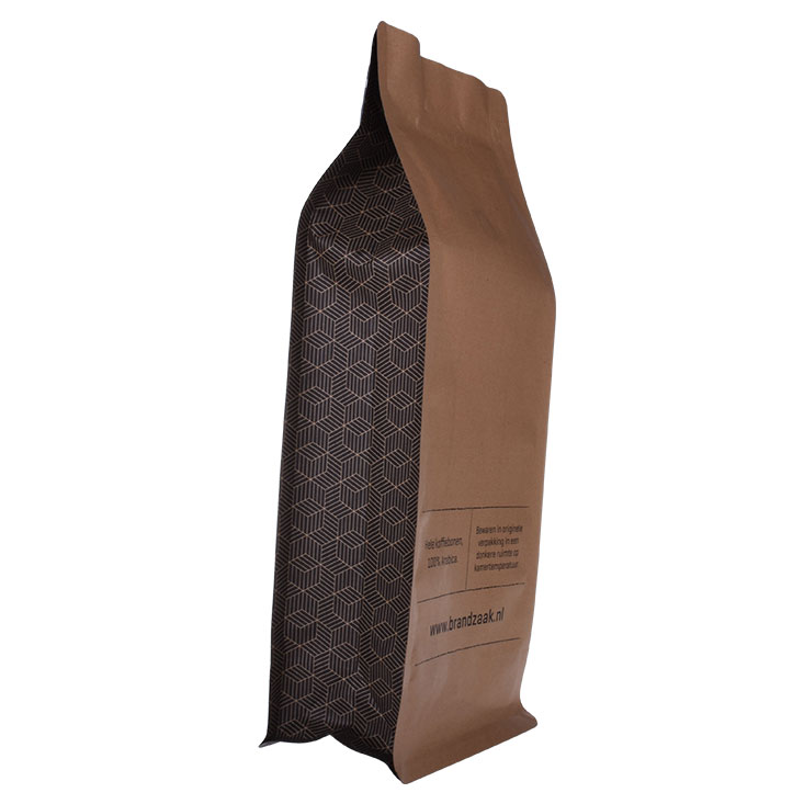 Inventar-Folie gezeichneter quadratischer unterer Kraftpapier-Verpackungsbeutel für Kaffee