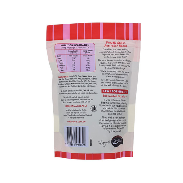 Custom Logo Kraftpapier transparent wiederverschließbare Plastiktüten Schokoladenverpackung Großhandel Protein Barverpackung