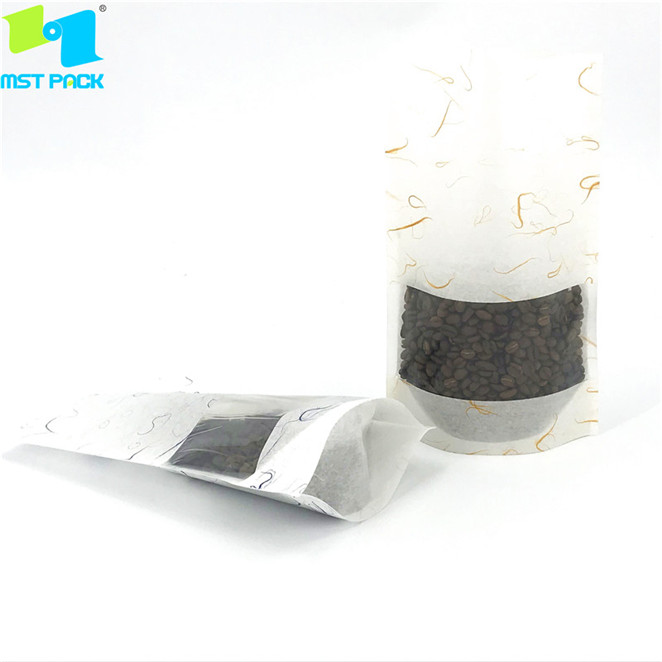Reispapier kompostierbarer Beutel mit Fenster für Snack Essen