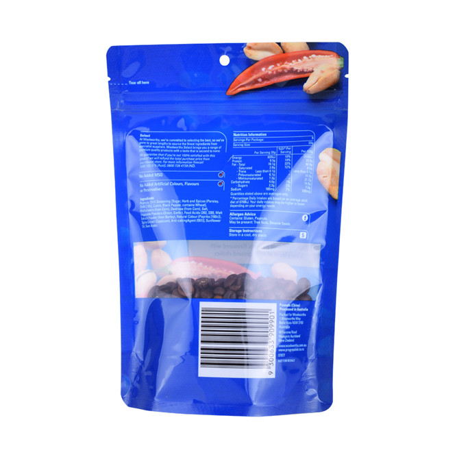 Versiegelte gedruckte biologisch abbaubare Lebensmittelverpackungsbeutel -Snack -Packungen mit Reißverschluss