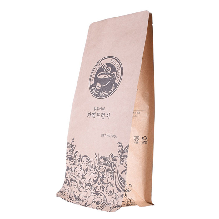 Custom Block Bottom Paper Bag 500 g Kaffee mit dem Druck
