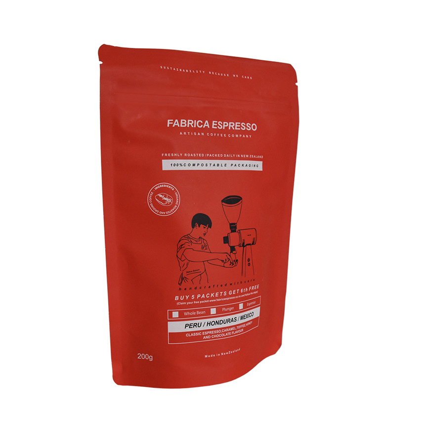 Umweltfreundlich kompostierbares benutzerdefiniertes Design Stand Up Coffee Verpackung Kanada Großhandel