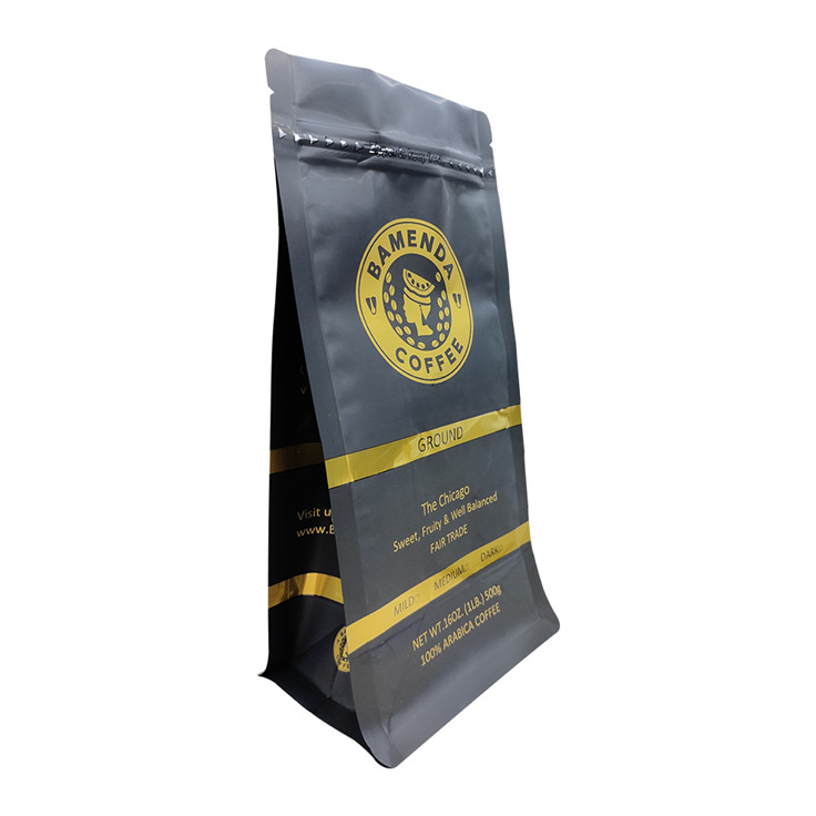 Customized Print beliebter Blockboden Aluminiumbeutelverpackung für Kaffeebohne