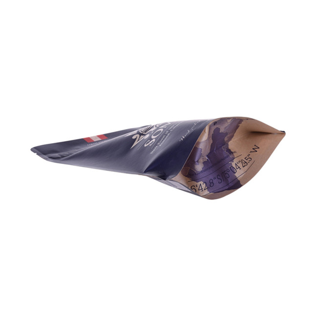 Kompostierbare 250 g Kaffeebeutel Kraftpapier-Stand-up mit Reißverschluss