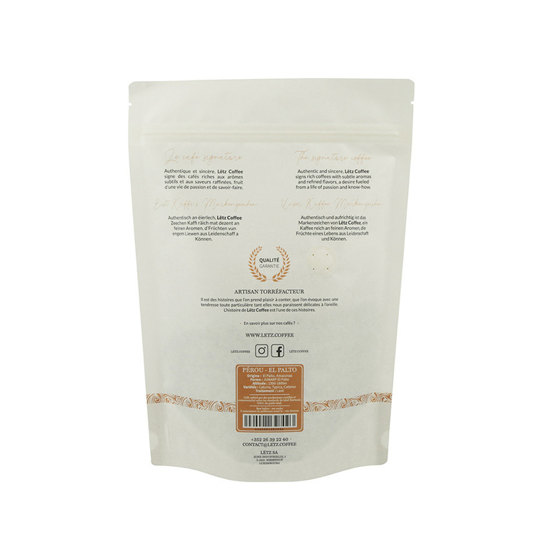 Fsc-zertifizierter gerösteter Kaffeebeutel mit Gasventil