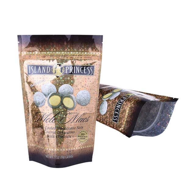 Kunststoffverpackung Stand-Up-Reißverschlusstasche für Snacks mit Laser-Finish