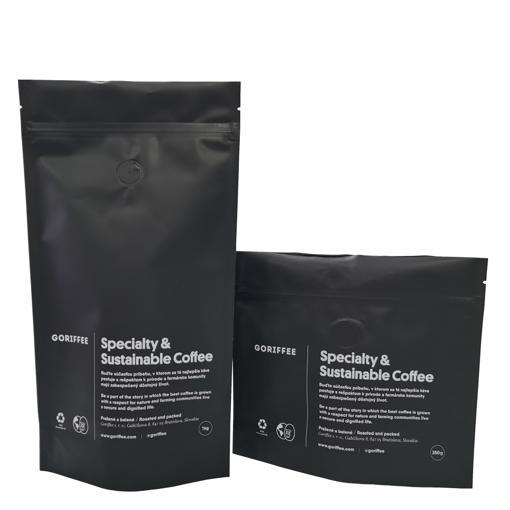 Benutzerdefinierte 100% recycelbare 16 Unzen Kaffeebohnenbeutel mit Ventil