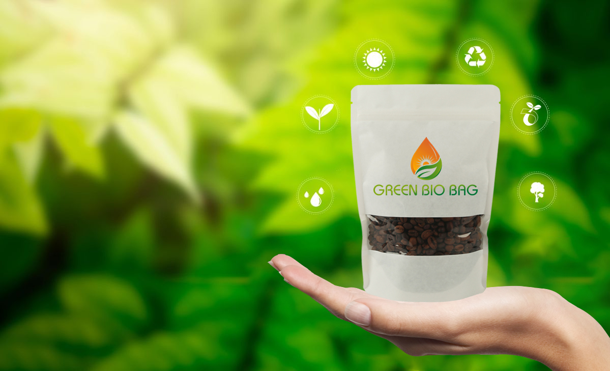 China Hersteller kompostierbarer Gew&uuml;rze Verpackungstasche mit runden Ecke