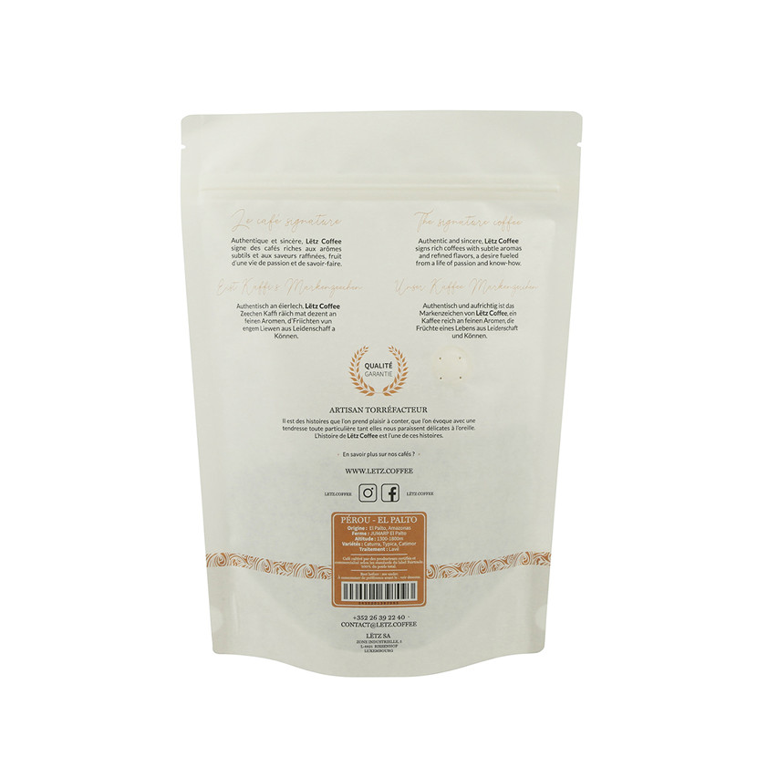 Hochwertige biologisch abbaubare Lebensmittelverpackung Recycling biologisch abbaubarer Druckverschlussbeutel Kaffeeverpackung Geschäft