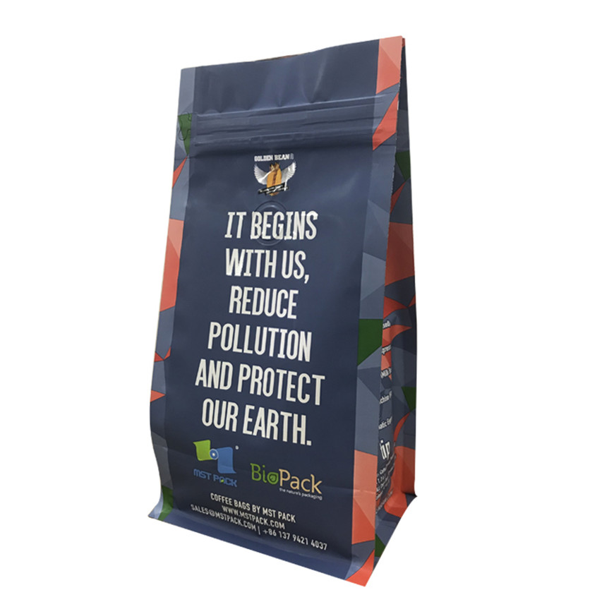 Wiederverschiebung farbenfrohe gedruckte Stand -up -Beutel kompostierbare Beutel Beste Kaffeeverpackung