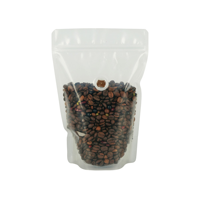 Standup Full Clear Coffee Bag Reißverschlussbeutel mit Ventil