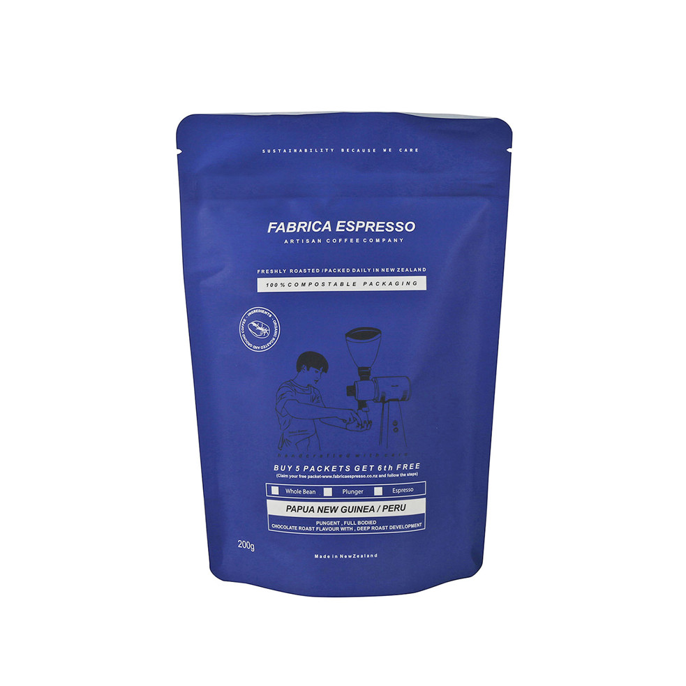 Verpackung für geröstete Kaffeebohnen mit feuchtigkeitsbeständiger Barriere