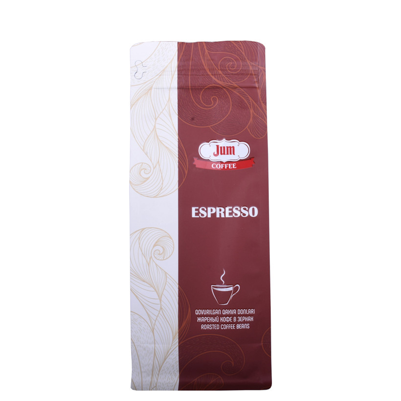 Exquisites Kaffeetasche Flachtasche Paket mit Ventil und Reißverschluss