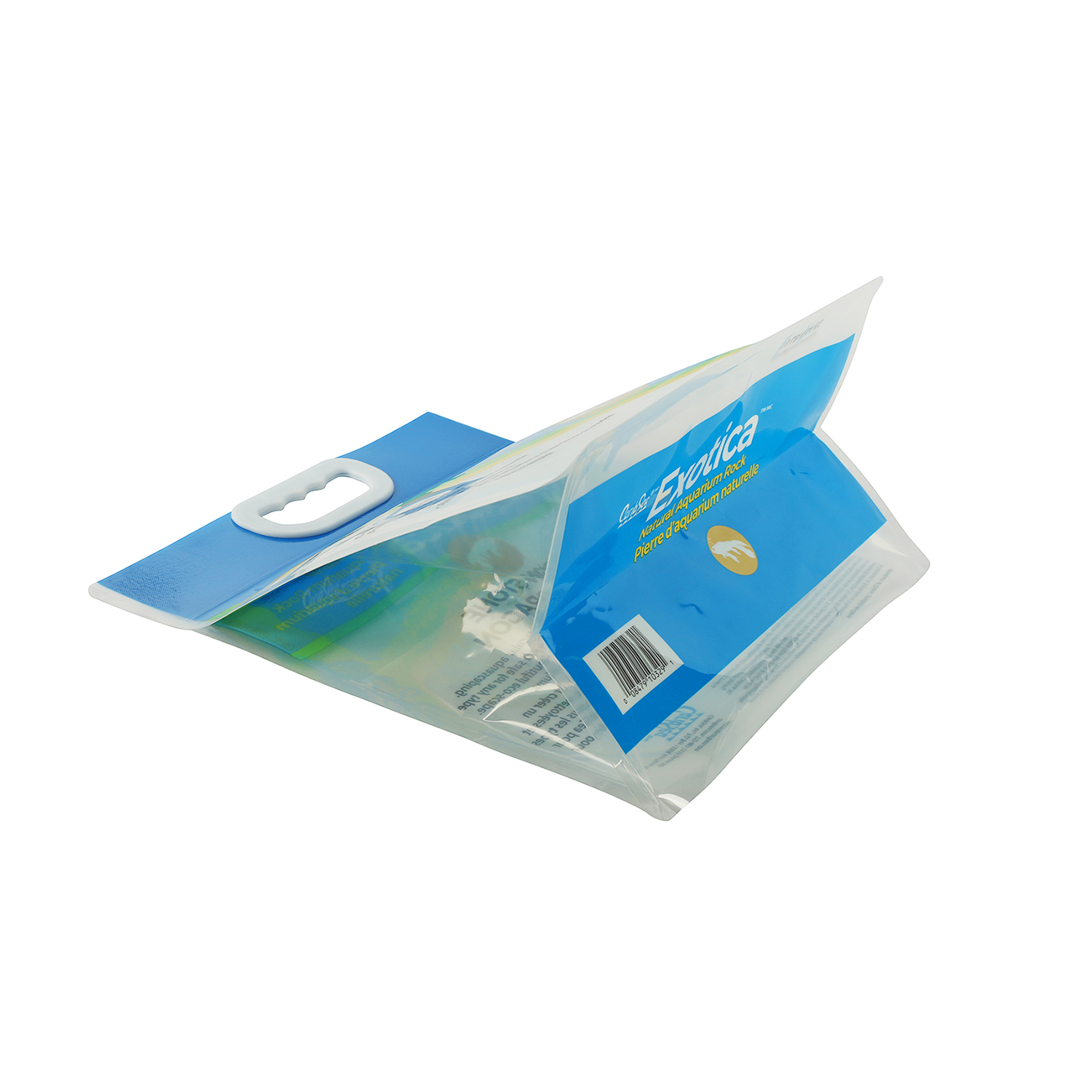 Individuell bedruckter Logo-Box-Boden Aquascaping Steinverpackungsbeutel mit Kunststoffgriff