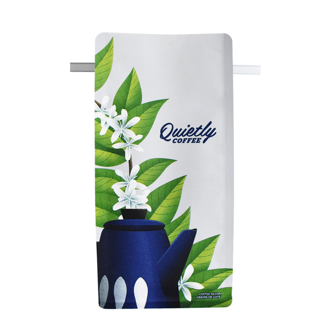 Hochwertiges flacher Boden -Bio -Kaffeebohnenverpackung mit Bioventil
