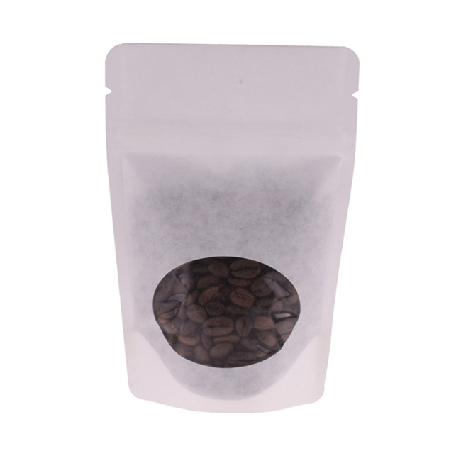 Kompostierbare weiße Kraftkaffee -Druckverschlussbeutel doyPack biobased
