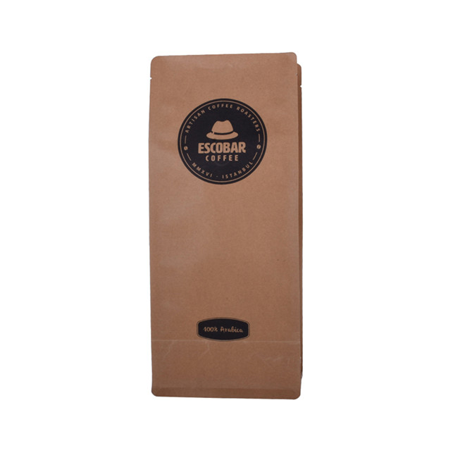 500g PLA Kaffeebeutel aus kompostierbarem Kraftpapier mit Reißverschluss