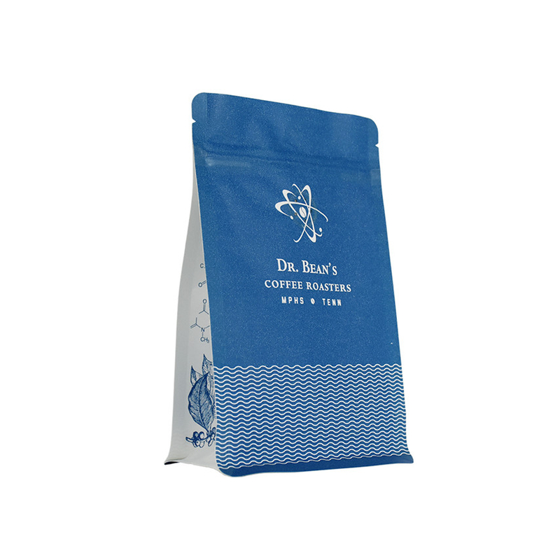 Heizdichtung feuchtigkeitsdicht biologisch abbaubarer Verpackungsbestände flacher Bodenbeutel Reißverschluss Custom Coffee Bag Druck