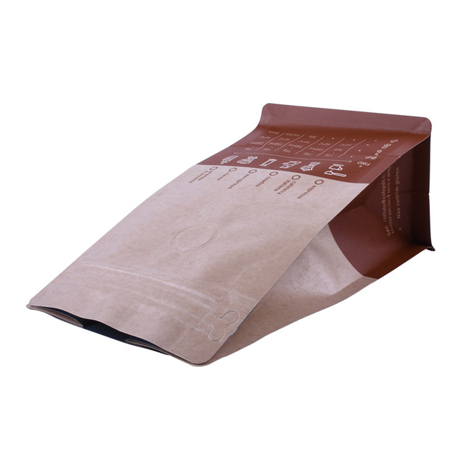 Hochwertiger Laminat-Customized-Logo-Kraftpapier-Kaffeetasche mit Ventil im quadratischen Bodenbeutel