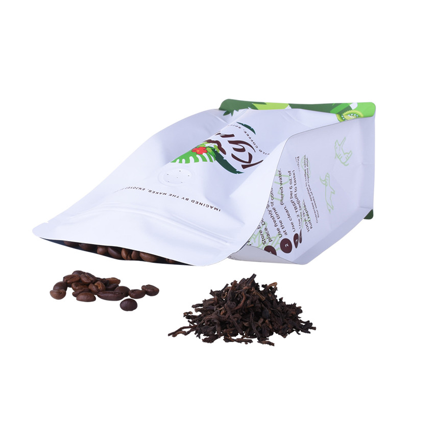 Bester Preis Kompostierbares kreatives Design Flat Bottom Coffee Bag mit Ventil