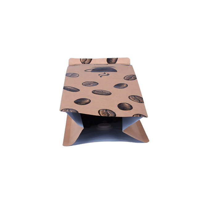 Laminierter Flachboden -Kraftpapier 12 Unzen Kaffeetaschen mit Ventil gedruckt