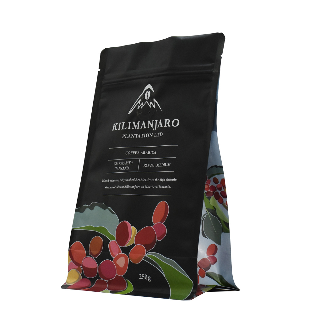 Benutzerdefinierte gedruckte biologisch abbaubare Flachboden mit Ventilkaffeepaket Kaffeetaschen Multi -Farben Bambuspulver biologisch abbaubare Taschen