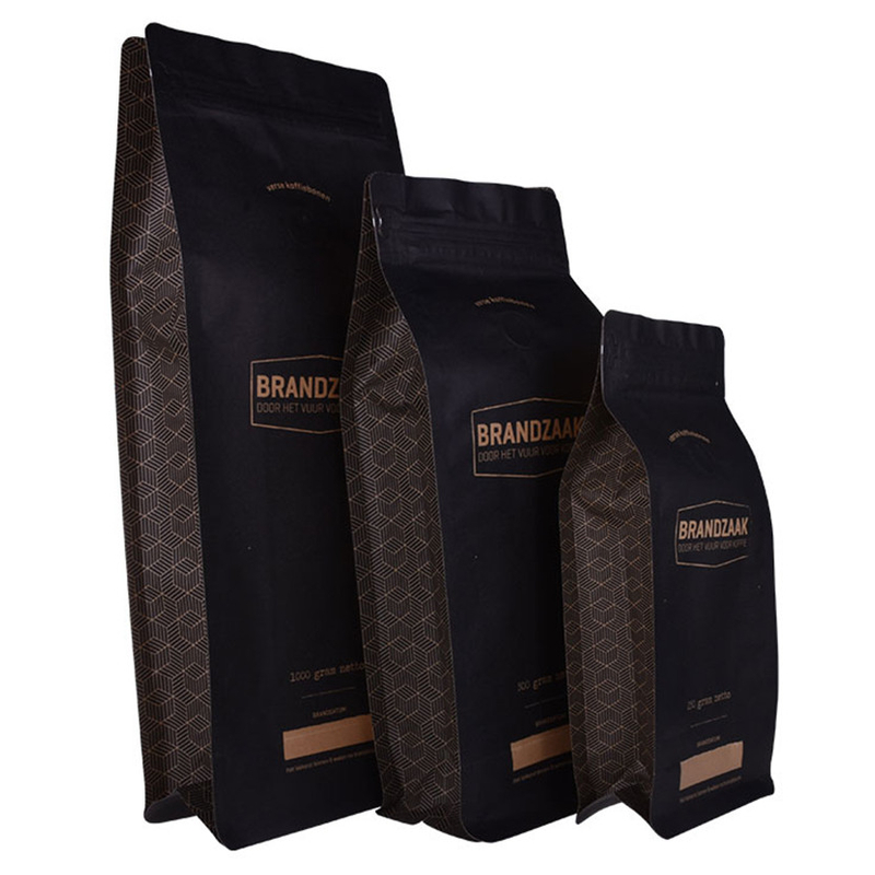 Wiederverschließbarer Reißverschluss Kaffee Kraft Bag Box unterer Beutel