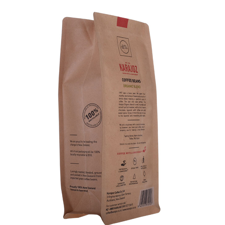 Eco freundliche Gewohnheit druckte 100 kompostierbare Kraftpapier-Kaffeebeutel Großhandel