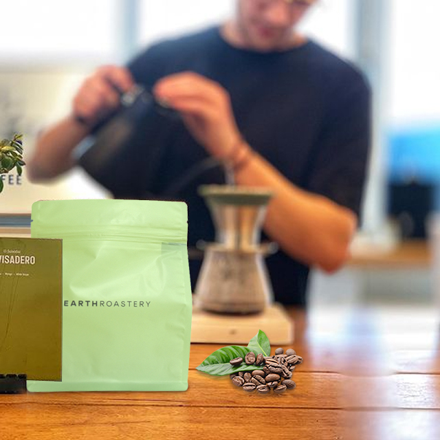 Gro&szlig;handel benutzerdefinierte kompostierbare 8 oz kaffeebohne verpackung gelbe Taschen Taschen Lieferanten in der N&auml;he von mir