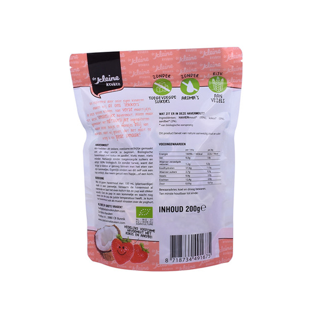 Nachhaltige grüne Verpackung für Haferflocken -Getreide -Tasche